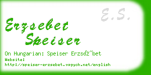 erzsebet speiser business card